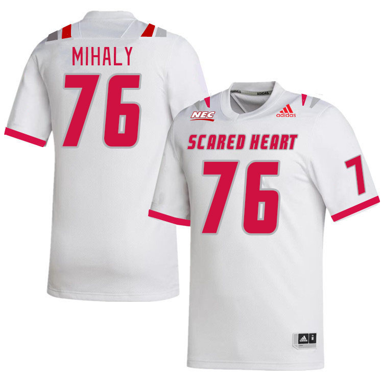 Men-Youth #76 Rob Mihaly Scared Heart Pioneers 2023 College Football Jerseys Stitched Sale-White